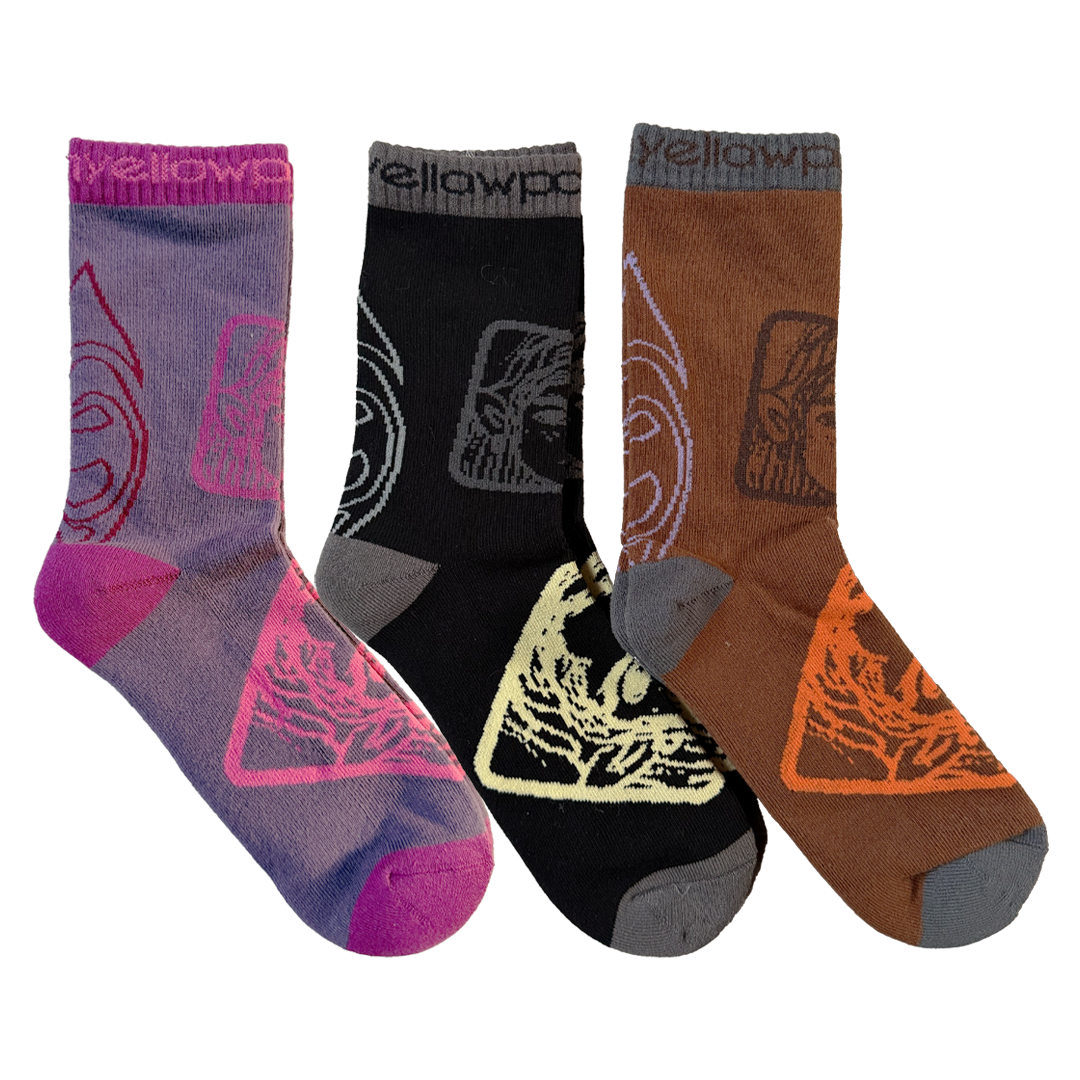 Three-pack of illustrated knit socks
