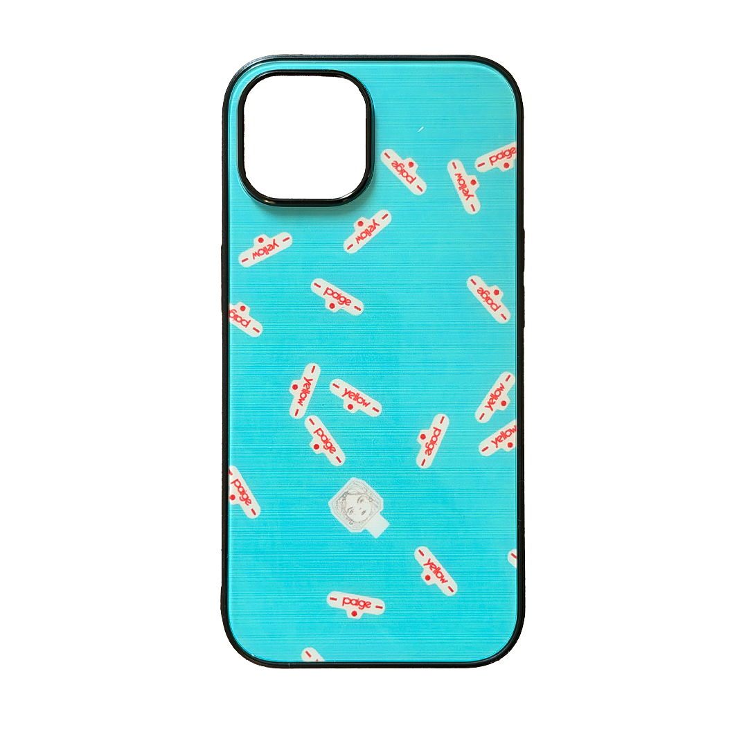 Blue British Trash patterned phone case